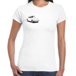 White VW Beetle - Women's 'Gildan' Slim T-Shirt