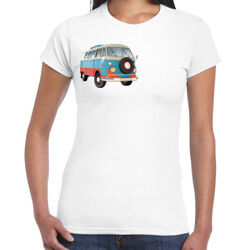 Retro VW Kombi Van - Women's 'Gildan' Slim T-Shirt